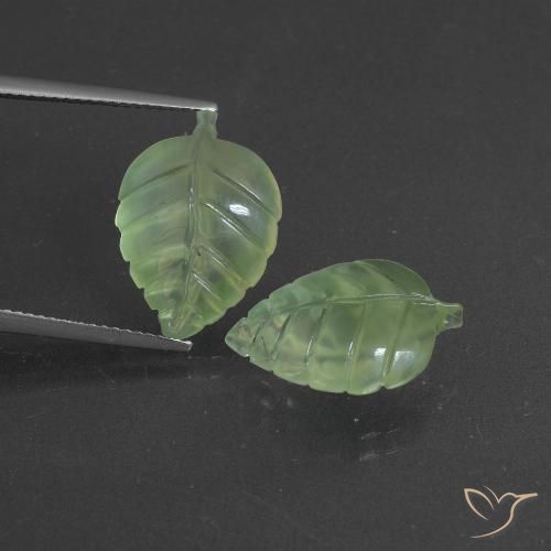 14.77ctw Naturale Verde medio Prehnite, Taglio a fantasia, Traslucido