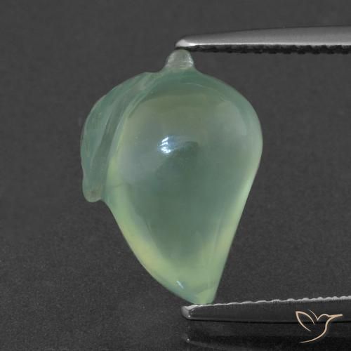 7.37ct Naturale Menta verde Prehnite, Taglio a fantasia, Traslucido
