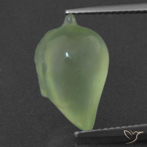 7.94ct Naturale Verde Pera Pallido Prehnite, Taglio a fantasia, Traslucido