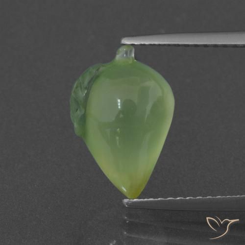 5.23ct Naturale Verde caldo Prehnite, Taglio a fantasia, Traslucido