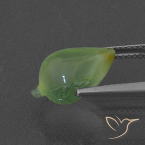 Prehnite Verde caldo naturale da 5.23 ct, Taglio a fantasia, Traslucido