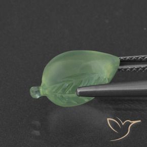 Prehnite Verde giallastro naturale da 5.14 ct, Taglio a fantasia, Traslucido