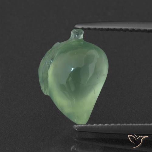 6.16ct Naturale Verde Menta Chiaro Prehnite, Taglio a fantasia, Traslucido