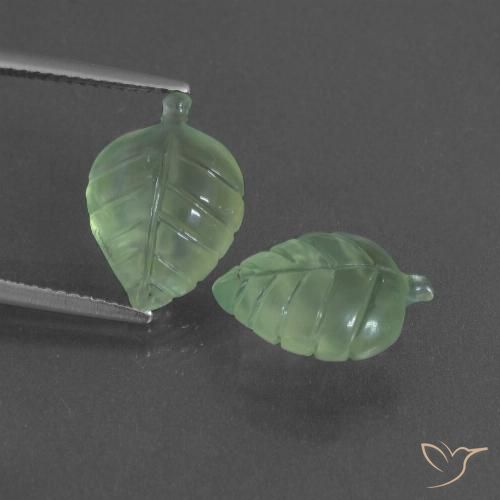 8.81ctw Naturale Verde terroso pallido Prehnite, Taglio a fantasia, Traslucido