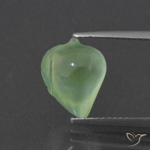 5.26ct Naturale Verde Pera Pallido Prehnite, Taglio a fantasia, Traslucido