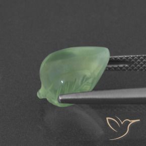 Prehnite Verde Pera Pallido naturale da 5.26 ct, Taglio a fantasia, Traslucido