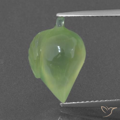 6.62ct Naturale Verde Pera Pallido Prehnite, Taglio a fantasia, Traslucido