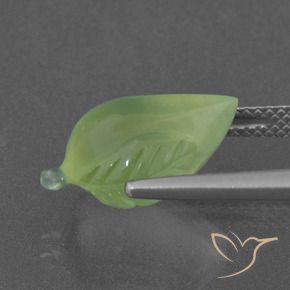 Prehnite Verde Pera Pallido naturale da 6.62 ct, Taglio a fantasia, Traslucido