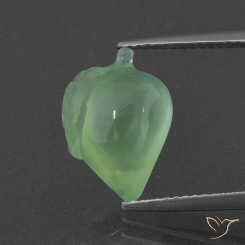 5.59ct Naturale Verde giallastro Prehnite, Taglio a fantasia, Traslucido