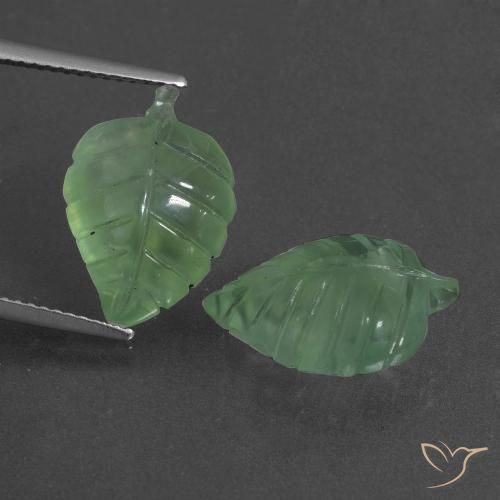 13.00ctw Naturale Verde freddo Prehnite, Taglio a fantasia, Traslucido