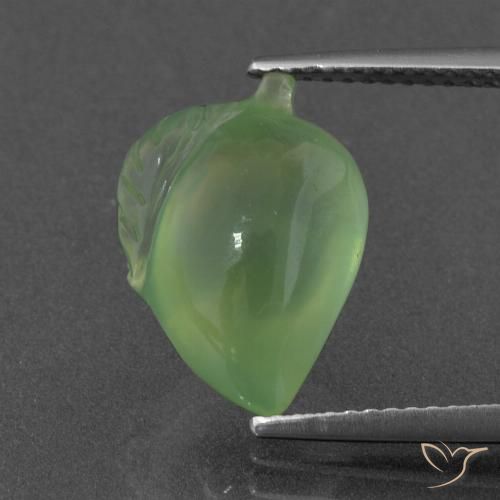 7.00ct Naturale Verde medio Prehnite, Taglio a fantasia, Traslucido