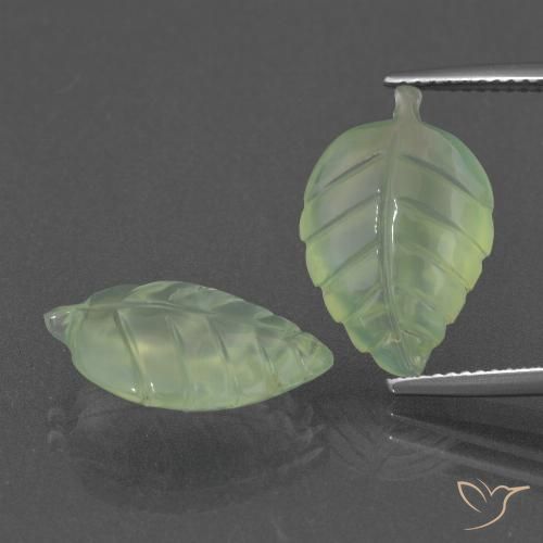 Gemme di Prehnite Verde medio naturale da 13.06 ct, Taglio a fantasia, Traslucido