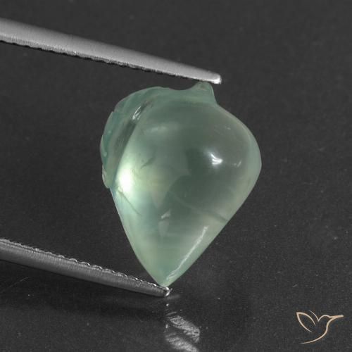 7.30ct Naturale Verde chiaro Prehnite, Taglio a fantasia, Traslucido
