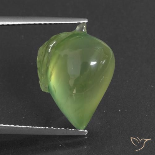 Prehnite Verde lime naturale da 11.59 ct, Taglio a fantasia, Traslucido