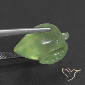 Prehnite Verde medio naturale da 10.14 ct, Taglio a fantasia, Traslucido