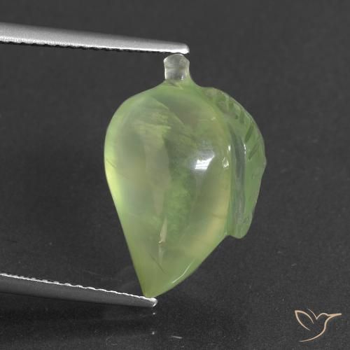 10.11ct Naturale Verde giallastro Prehnite, Taglio a fantasia, Traslucido