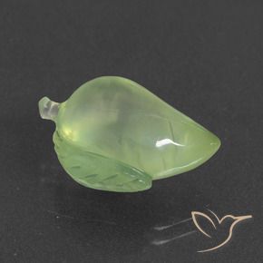 Prehnite Verde giallastro naturale da 10.11 ct, Taglio a fantasia, Traslucido