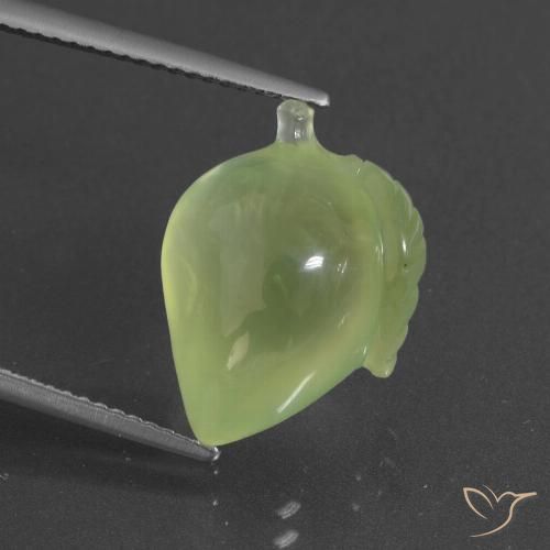 11.75ct Naturale Verde giallastro Prehnite, Taglio a fantasia, Traslucido