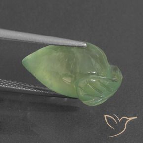 Prehnite Verde medio naturale da 10.20 ct, Taglio a fantasia, Traslucido