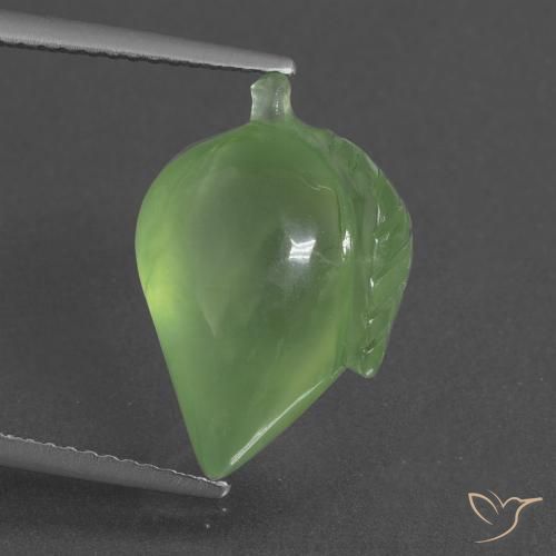 Prehnite naturale verde da 9,18 ct, forma fantasia, traslucido