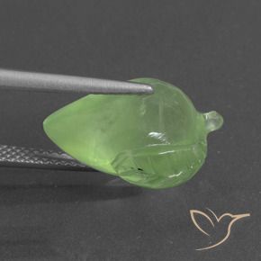 Prehnite Verde giallastro naturale da 8.87 ct, Taglio a fantasia, Traslucido