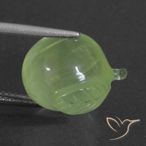 Prehnite Verde lime naturale da 12.12 ct, Taglio a fantasia, Traslucido