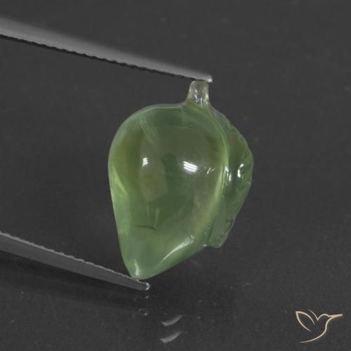 11.27ct Naturale Pera Verde Prehnite, Taglio a fantasia, Traslucido