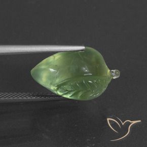 Prehnite Pera Verde naturale da 11.27 ct, Taglio a fantasia, Traslucido