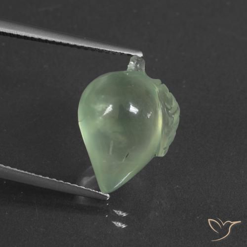9.98ct Naturale Verde Pera Chiaro Prehnite, Taglio a fantasia, Traslucido