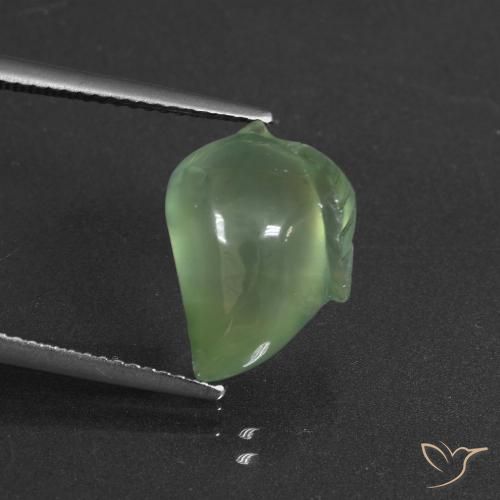 7.74ct Naturale Pera Verde Prehnite, Taglio a fantasia, Traslucido