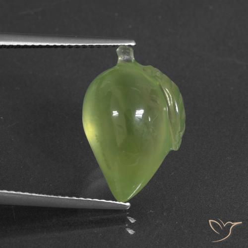 12.43ct Naturale Verde lime Prehnite, Taglio a fantasia, Traslucido