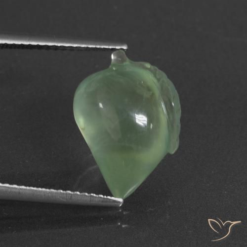 9.17ct Naturale Pera Verde Prehnite, Taglio a fantasia, Traslucido
