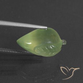 Prehnite Verde giallastro naturale da 10.93 ct, Taglio a fantasia, Traslucido