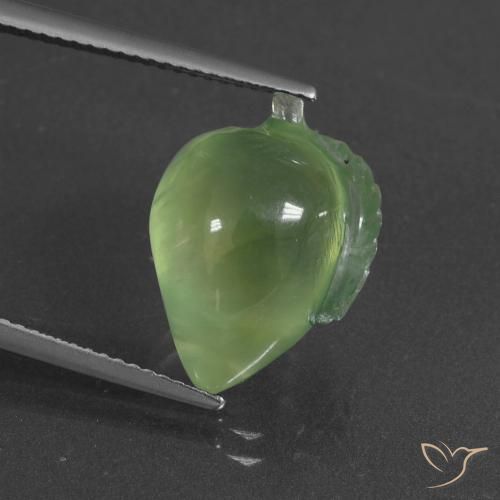11.03ct Naturale Verde medio Prehnite, Taglio a fantasia, Traslucido
