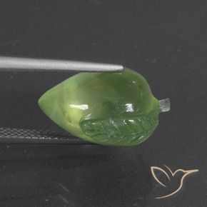 Prehnite Verde medio naturale da 11.03 ct, Taglio a fantasia, Traslucido