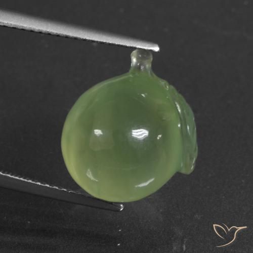 12.94ct Naturale Verde giallastro Prehnite, Taglio a fantasia, Traslucido