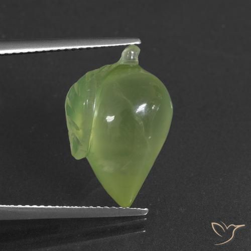 12.14ct Naturale Verde caldo Prehnite, Taglio a fantasia, Traslucido