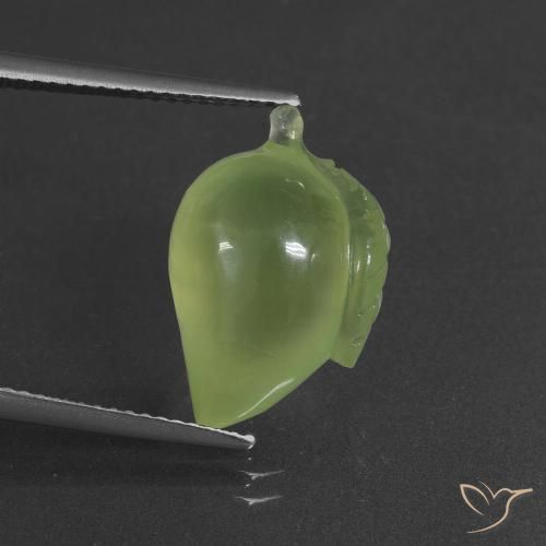 10.63ct Naturale Verde giallastro Prehnite, Taglio a fantasia, Traslucido