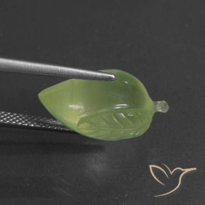 Prehnite Verde giallastro naturale da 10.63 ct, Taglio a fantasia, Traslucido
