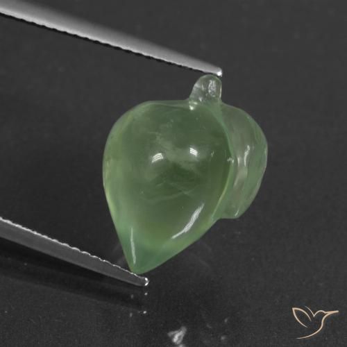 11.00ct Naturale Verde giallastro Prehnite, Taglio a fantasia, Traslucido