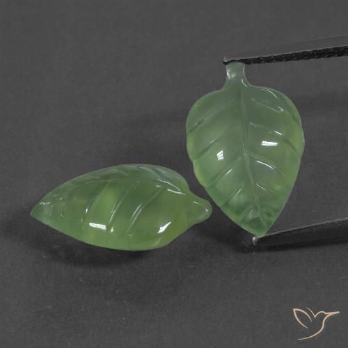 8.07ctw Naturale Pera Verde Prehnite, Taglio a fantasia, Traslucido