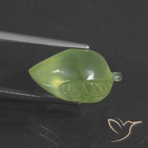 Prehnite Verde giallastro naturale da 9.94 ct, Taglio a fantasia, Traslucido