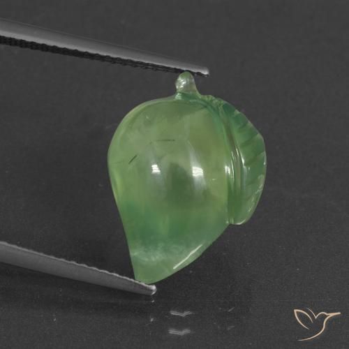 12.76ct Naturale Verde giallastro Prehnite, Taglio a fantasia, Traslucido