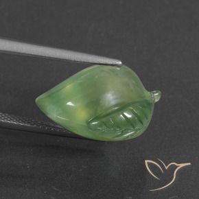 Prehnite Verde giallastro naturale da 12.76 ct, Taglio a fantasia, Traslucido