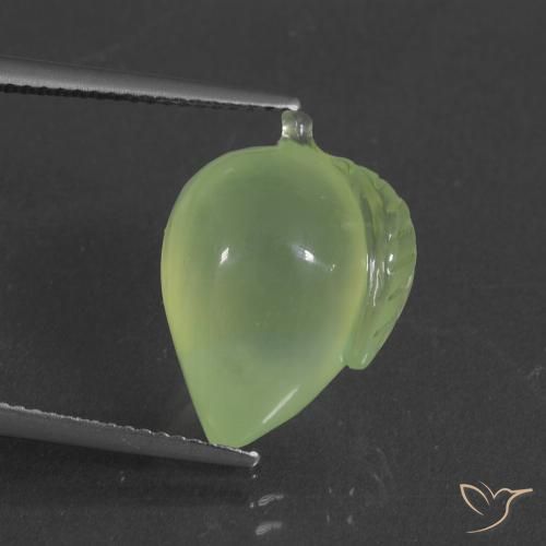 12.94ct Naturale Verde giallastro Prehnite, Taglio a fantasia, Traslucido