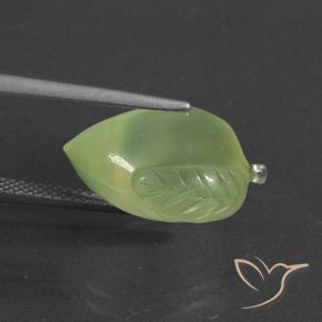 Prehnite Verde giallastro naturale da 12.94 ct, Taglio a fantasia, Traslucido