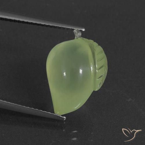 12.21ct Naturale Verde Pera Pallido Prehnite, Taglio a fantasia, Traslucido