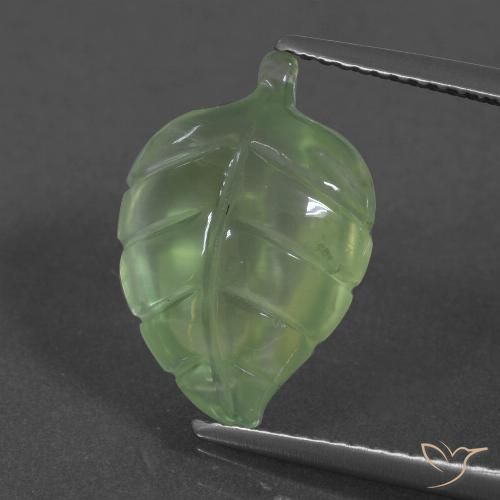 6.07ct Naturale Verde Pera Pallido Prehnite, Taglio a fantasia, Traslucido