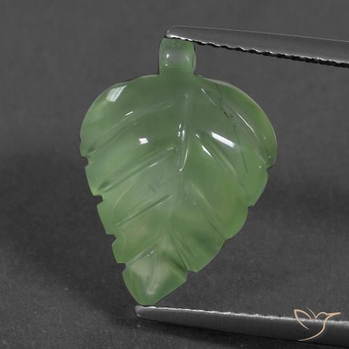 6.27ct Naturale Pera Verde Prehnite, Taglio a fantasia, Traslucido