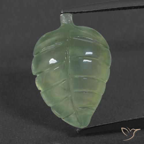 6.83ct Naturale Verde Pera Pallido Prehnite, Taglio a fantasia, Traslucido